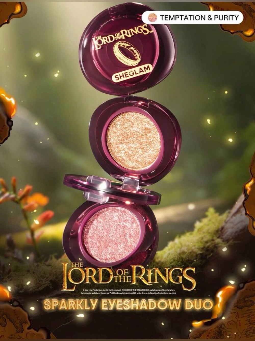 The Lord of the Rings Sparkly Eyeshadow Duo — Pink & Gold